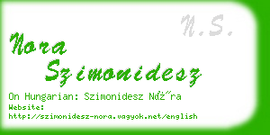 nora szimonidesz business card